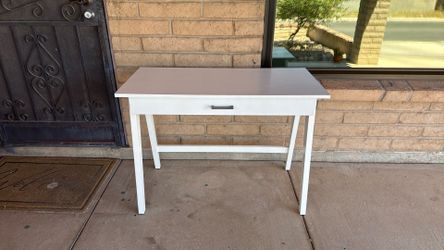 White wooden desk