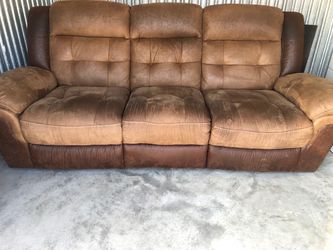 Brown 3-Seat Reclining Sofa