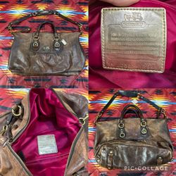 COACH Large Brown Leather Satchel Shoulder Bag L0(contact info removed)9