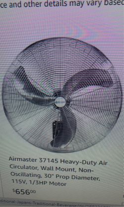 Brand new sealed in the box Airmaster 30” wall fan
