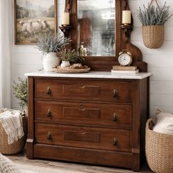 Eastlake Gorgeous Antique Dresser With Marble And mirror 1(contact info removed)