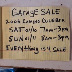 GARAGE/MOVING/YARD SALE