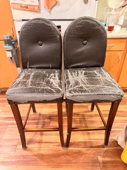 Set of 2 Bar Stools with Backs
