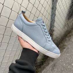 Red Bottoms Blue Leather Size 10