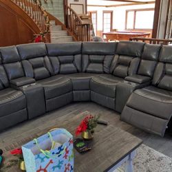 New Gray Recliner Sectional Couch Only $50 Down Payment 