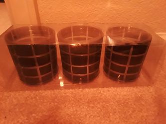 Set Of 3 Glass Votive Tealight Candle Holders - Brand New