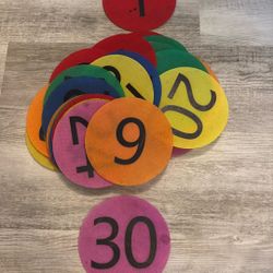 1-30  Large Velcro Sit Spots For Classroom Carpets 