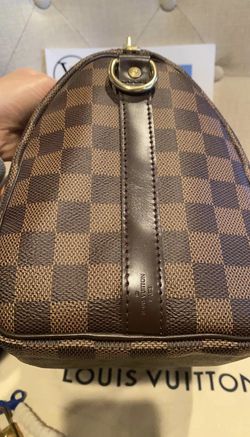Speedy Bandouliere 25 Damier Top handle bag in Coated canvas, Gold Hardware