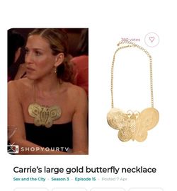 Vintage Butterfly Necklace Made Famous By Carrie In Sex And The City!