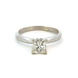 Woman’s Ladies 14k White Gold Princess Cut 1.00 CTW Diamond Solitaire Engagement Ring Size 6 GP3074963