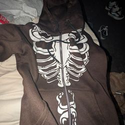 Brown Skeleton Hoodie