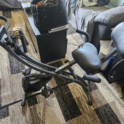 Exercise Bike, Foldable, Exercise Arm Bands, Adjusting Foot Straps, Recumbent, Electric Panle
