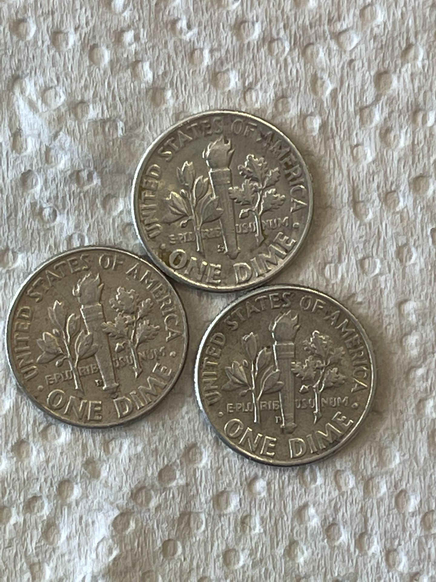 1964(2) 1965(1) Dime Silver Coin