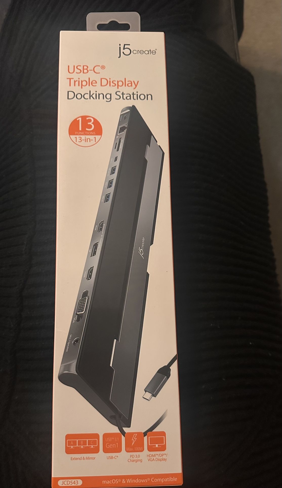 Brand New j5create - USB-C Triple Display Docking Station