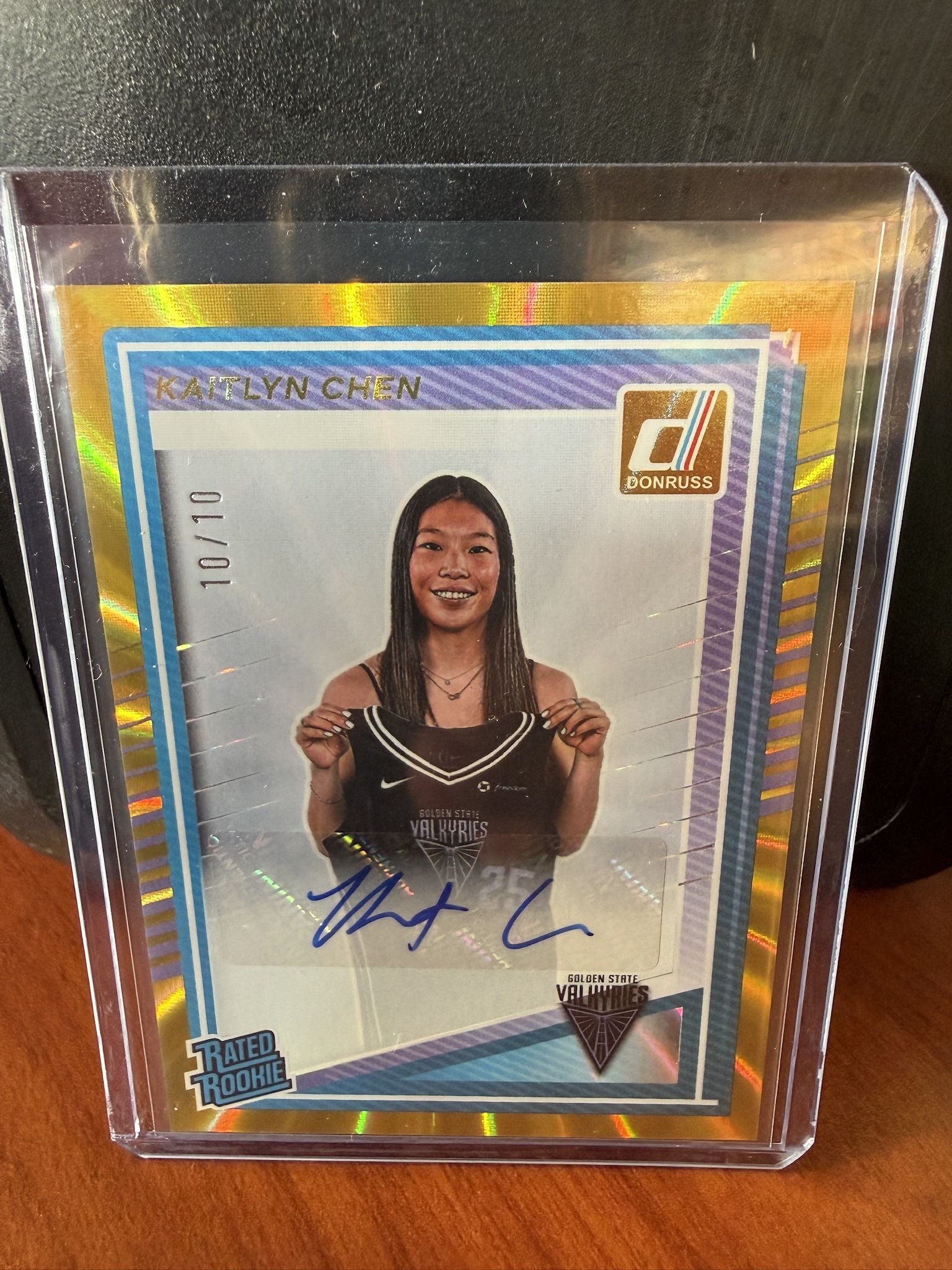 2025 Panini Donruss WNBA Kaitlyn Chen Gold Rated Rookie Auto 10/10 SSP #90 RC