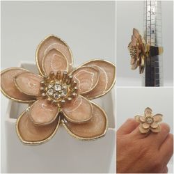 Beautiful Vintage Soft Pink Ring, Sz6.75, Cz Diamonds, #705
