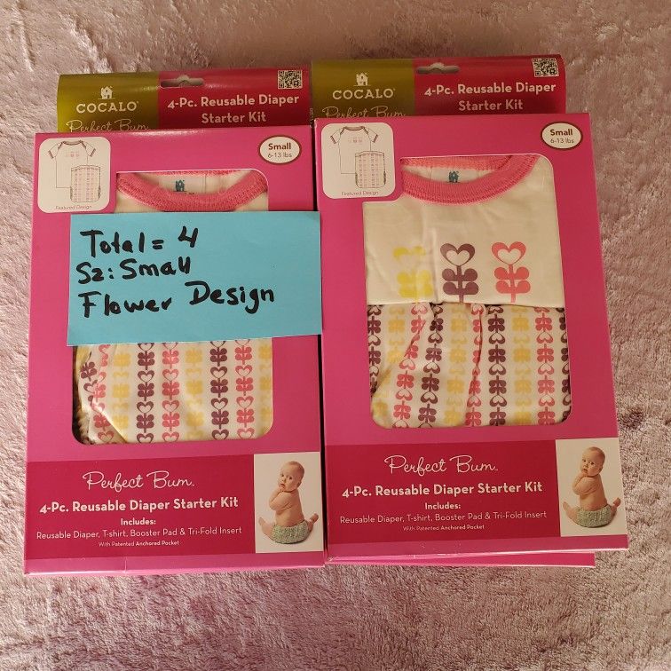 Lot Of 4 Cloth Diapers