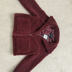 Brand New Sherpa Burgundy Jacket Size XS
