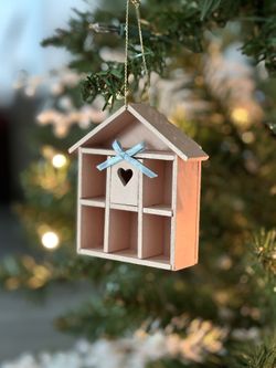 Wooden House Christmas Ornament