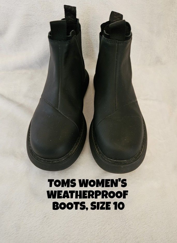 TOMS WEATHERPROOF BOOTS, WOMEN'S 10