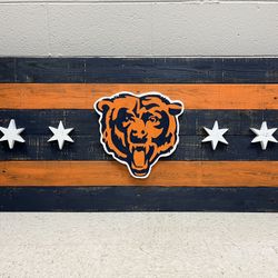 One Of A Kind Chicago Bears Chicago Flag Pallet Wood Sign