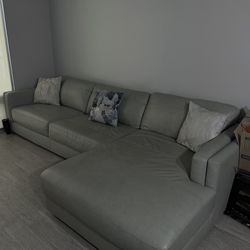 Ashley Home Leather Sofa With Chaise