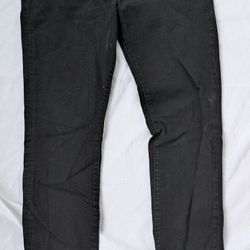 H&M Mens Skinny Coupe Moulante, Black Denim Jeans 36x32 Rise 12,  Cotton 73%, Polyester 26%, Elastine 1%, 5 Pocket Tag Says 38x34, Not What I Measured