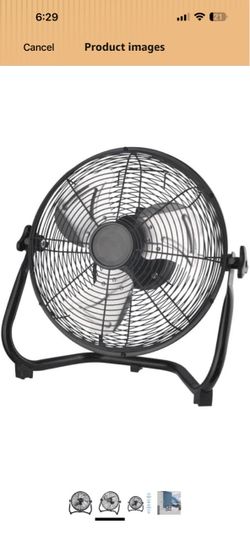 Black Metal High-Velocity Floor Fan