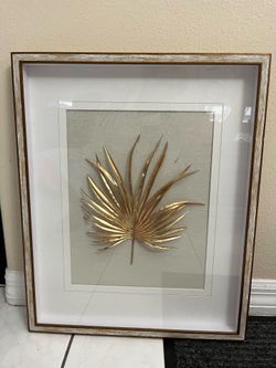 Very beautiful palm leaf picture; measures 18 x 22 inches.
