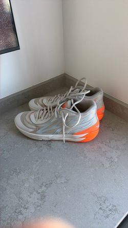 Gray and Orange Athletic Sneakers