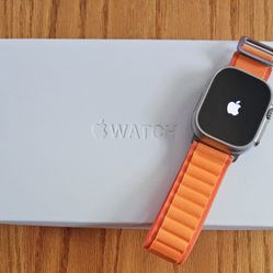 Apple Watch Ultra 1st Gen 49mm LTE Titanium With Orange Alpine Loop Band $400