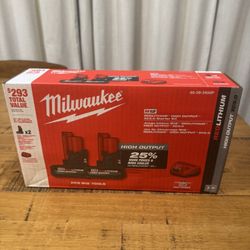 Milwaukee M12 High Output 2x5ah Battery Pack