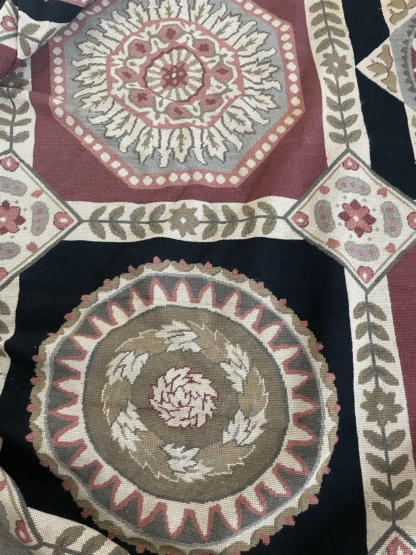 Large Aubusson Woolen Needlepoint Carpet 