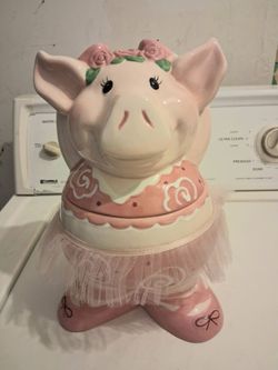 New Piggy Ballerina Cookie Jar 11 Inches Tall $30 Firm