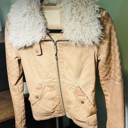 Tan Genuine Leather Bomber Jacket