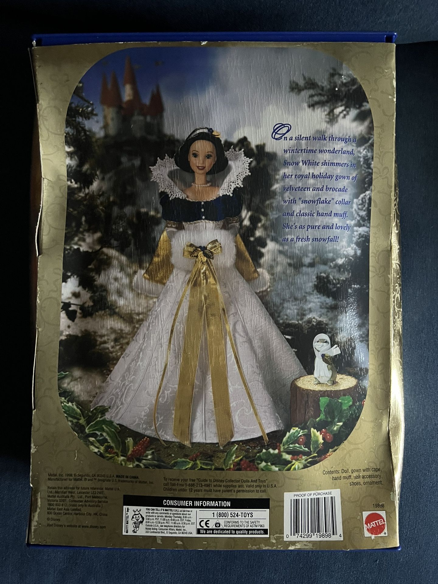 Disney Barbie Snow White Holiday Princess and the Seven Dwarfs by Mattel 1998