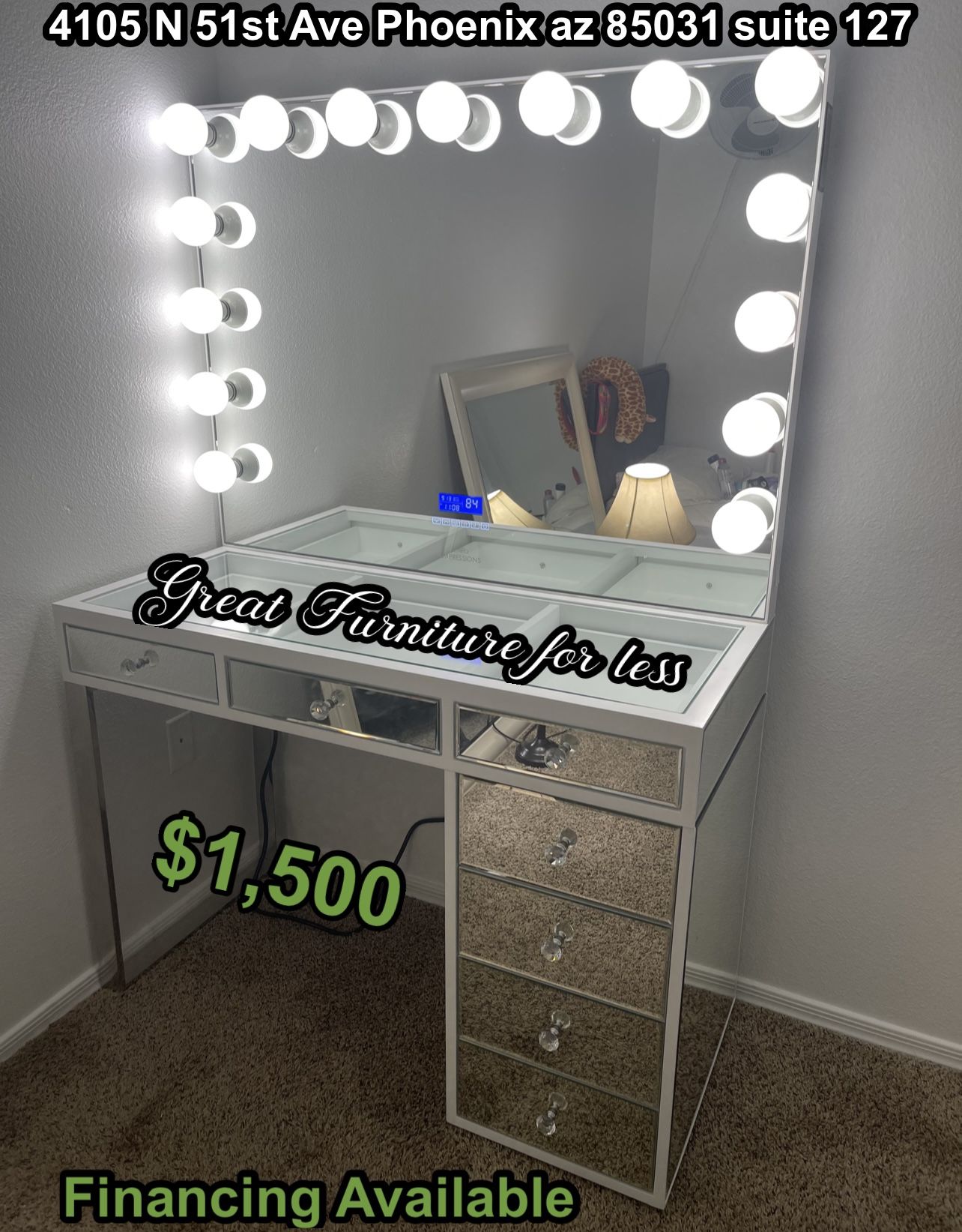 Impressions Vanity With Bluetooth Mirror Brand New