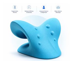Neck and Shoulder Relaxer Cervical Traction Device TMJ Pain Relief Tension Pillow