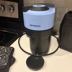Blue Nespresso Coffee Machine