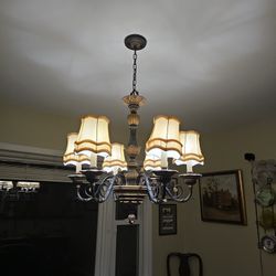 Vintage Chandelier With Shades