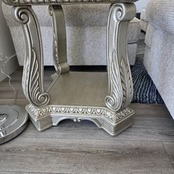 Whitewash End Table