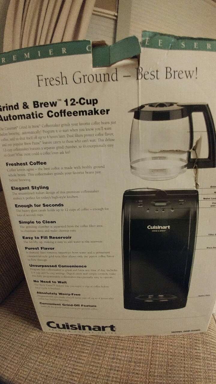 Cuisinart coffee grinder and maker