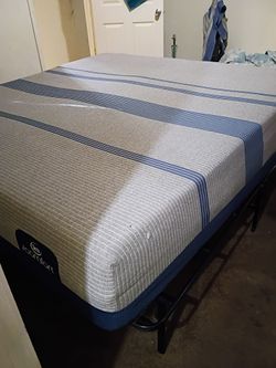 King size mattress certa n box metal frame