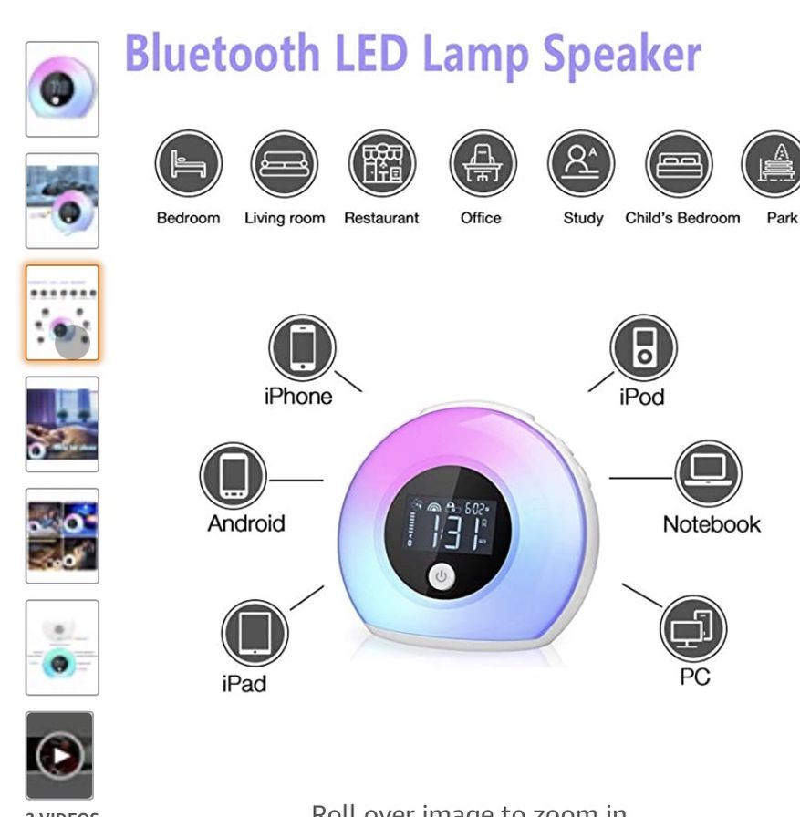 Wake Up Light Bluetooth Speaker, Table Lamp Alarm Clock, Night Light Bluetooth Speakers Lamp