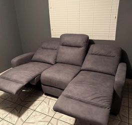 Modern Grey 3 Seater Power Reclining Sofa | Must Go Today