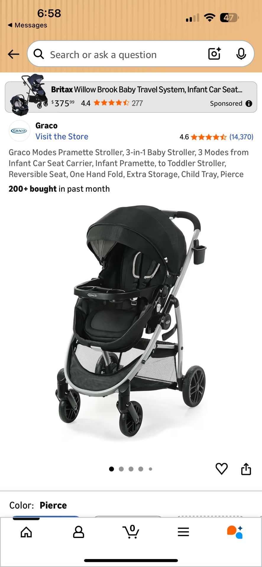 Graco Modes Pramette Stroller, 3-in-1 Baby Stroller