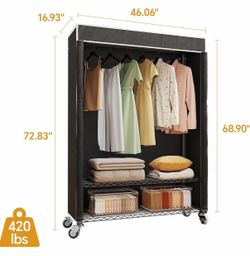 Portable Rolling Closet Garment Rack
