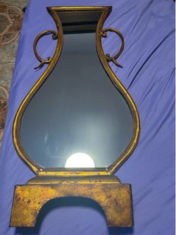 Vintage Gold Vase-Shaped Wall Mirror