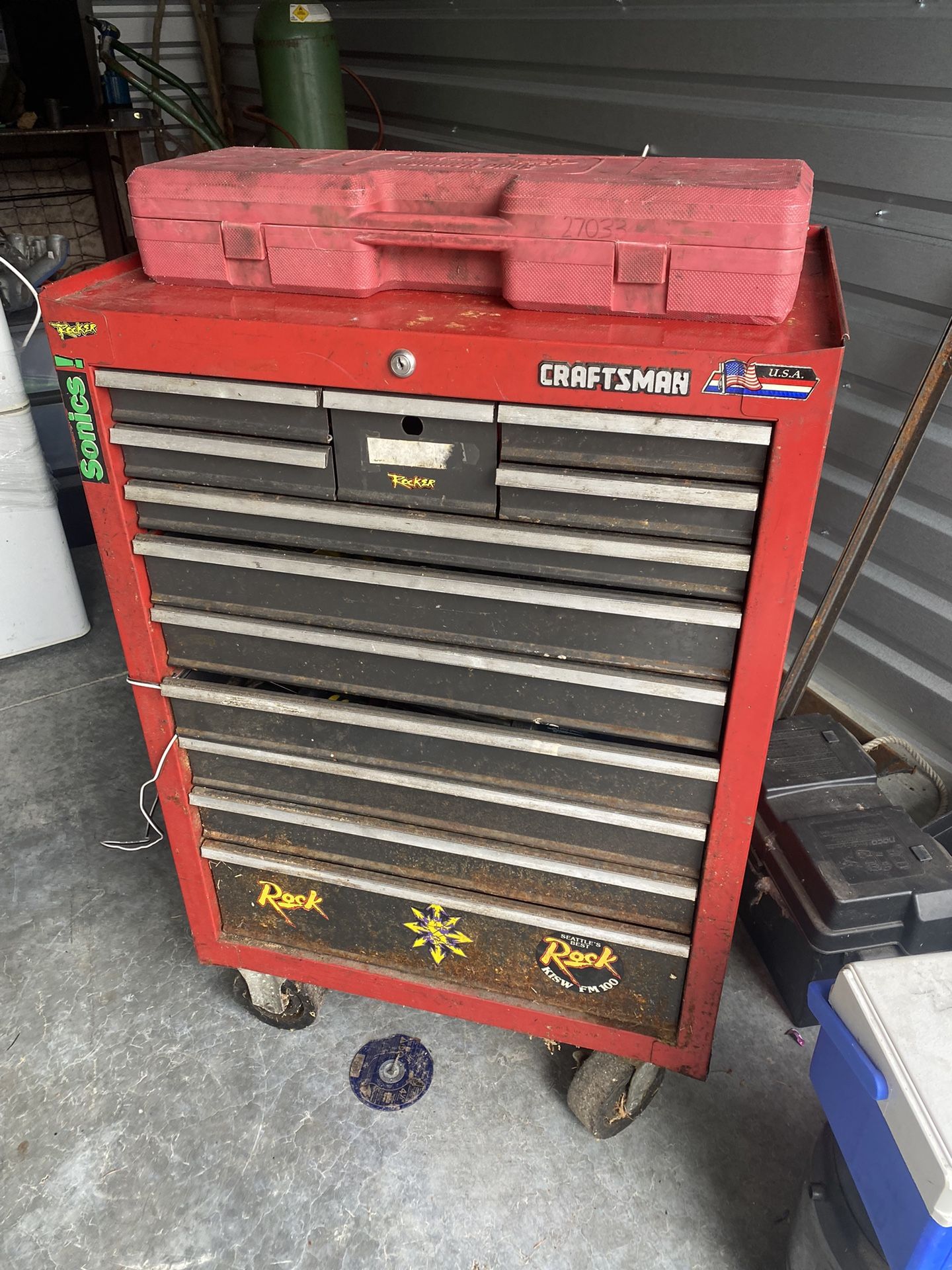 Vintage Craftsman Rolling Toolbox With Tools