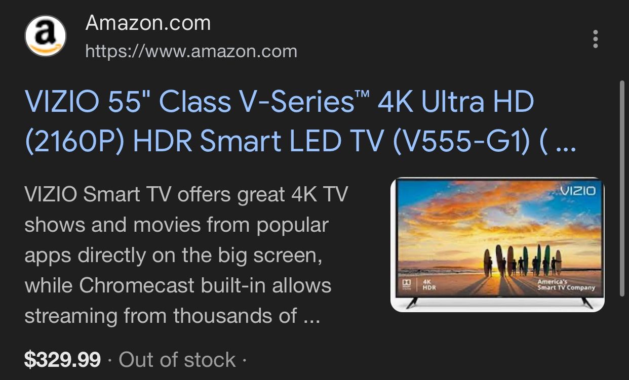 Vizio Smart Flat Screen Tv